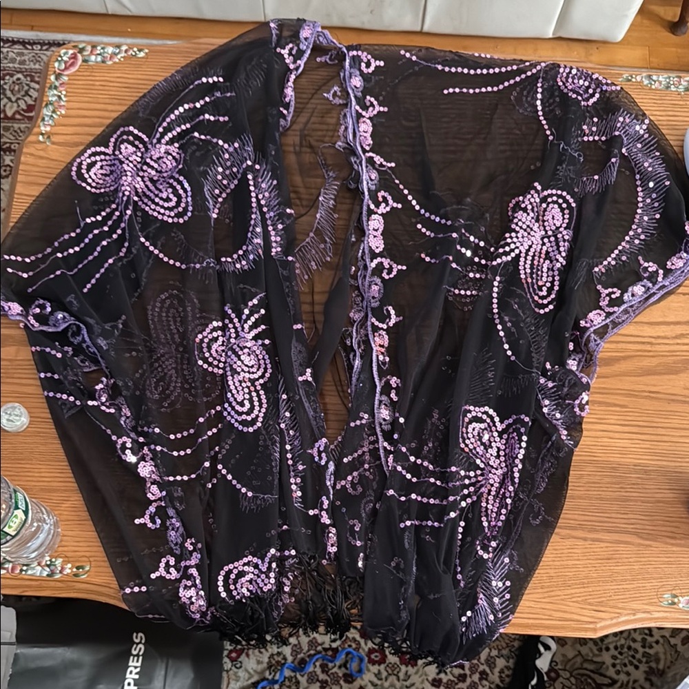 RWMG fringe kimono purple (O/S)